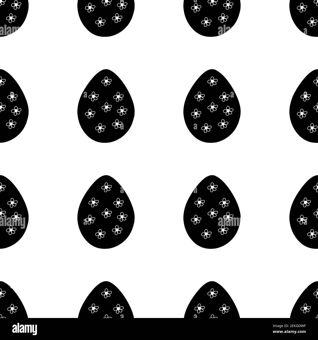 Seamless pattern made from hand drawn Easter eggs illustration. Isolated on a white background. Stock Vector