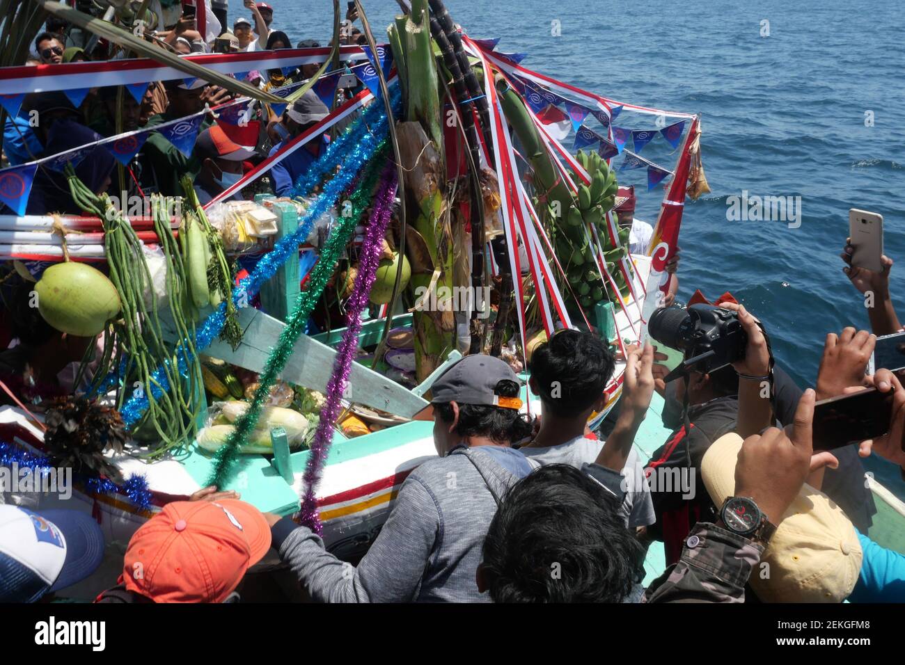 Fishermen helds a ritual during a ritual traditions of 'Petik Laut' and ...