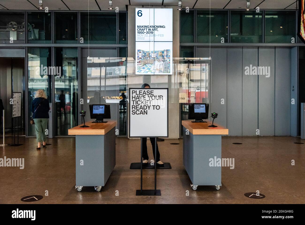 The check-in counter at the Whitney Museum of American Art, which ...