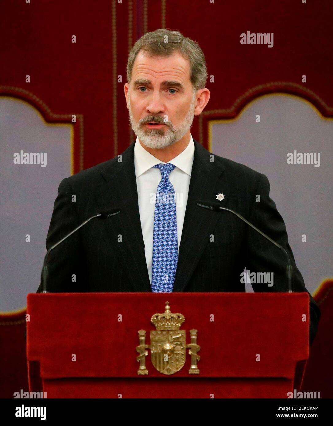 23-02-2021 King Felipe during the ceremony held at the Lower House in ...