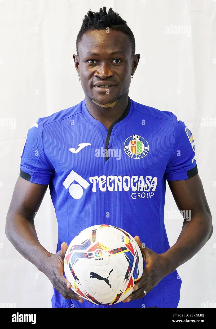 Getafe CF s Djene Dakonam during official photo session. in Getafe