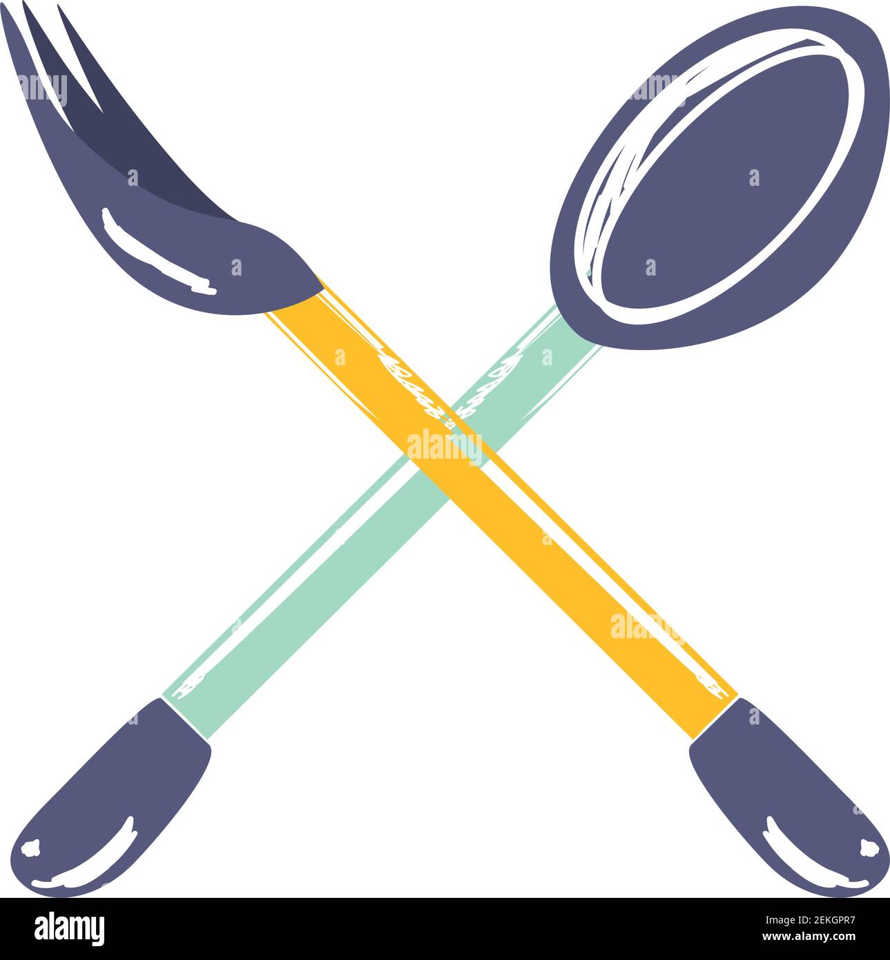 fork and spoon cutlery utensil cooking vector illustration sketch ...