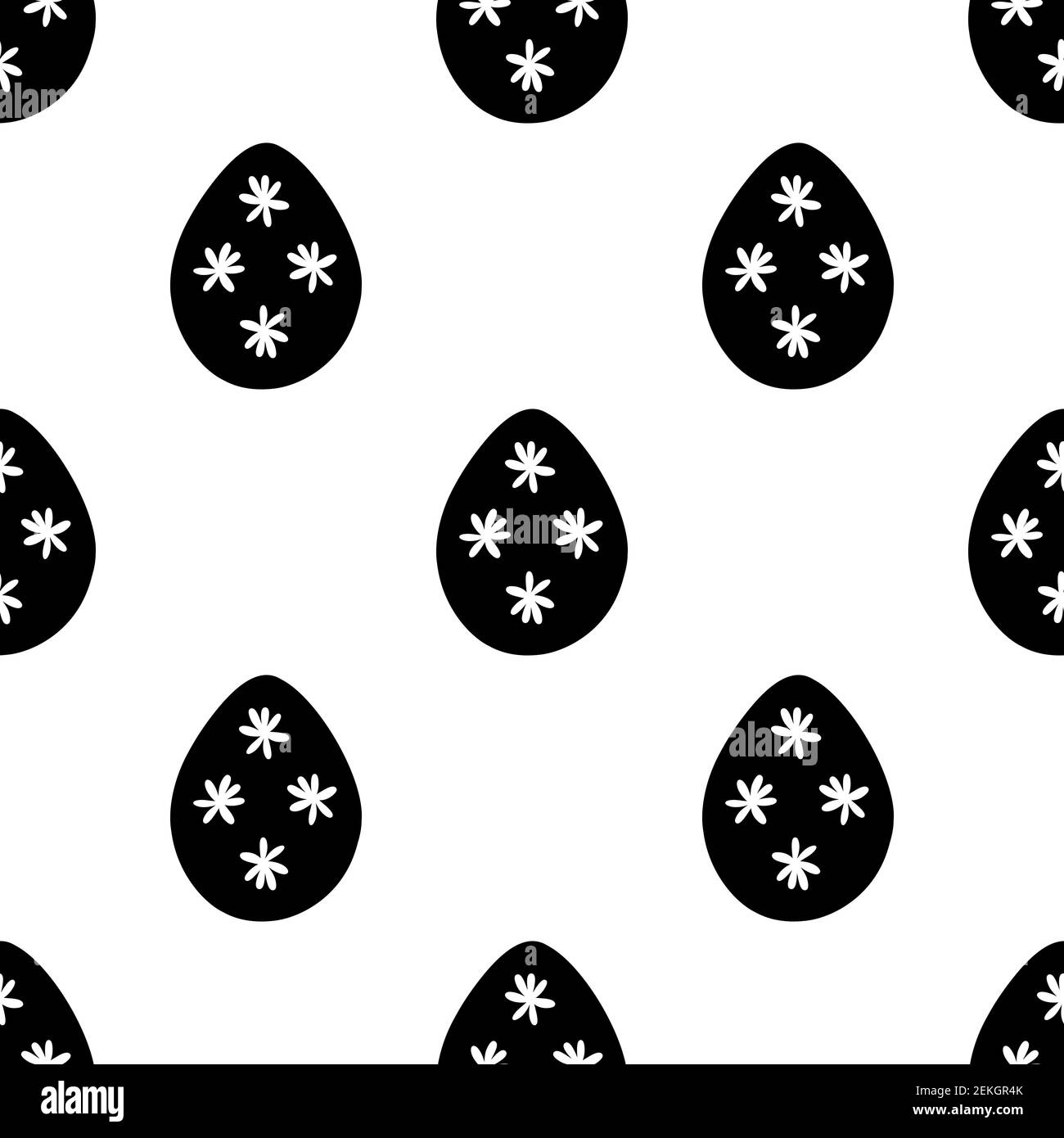 Seamless pattern made from hand drawn Easter eggs illustration. Isolated on a white background. Stock Vector