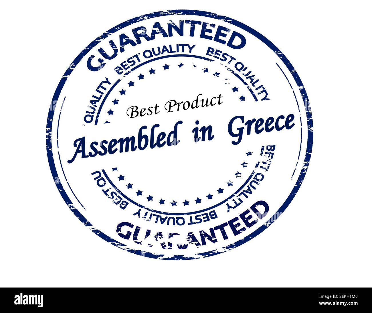 Rubber stamp with text assembled in Greece inside, vector illustration Stock Photo