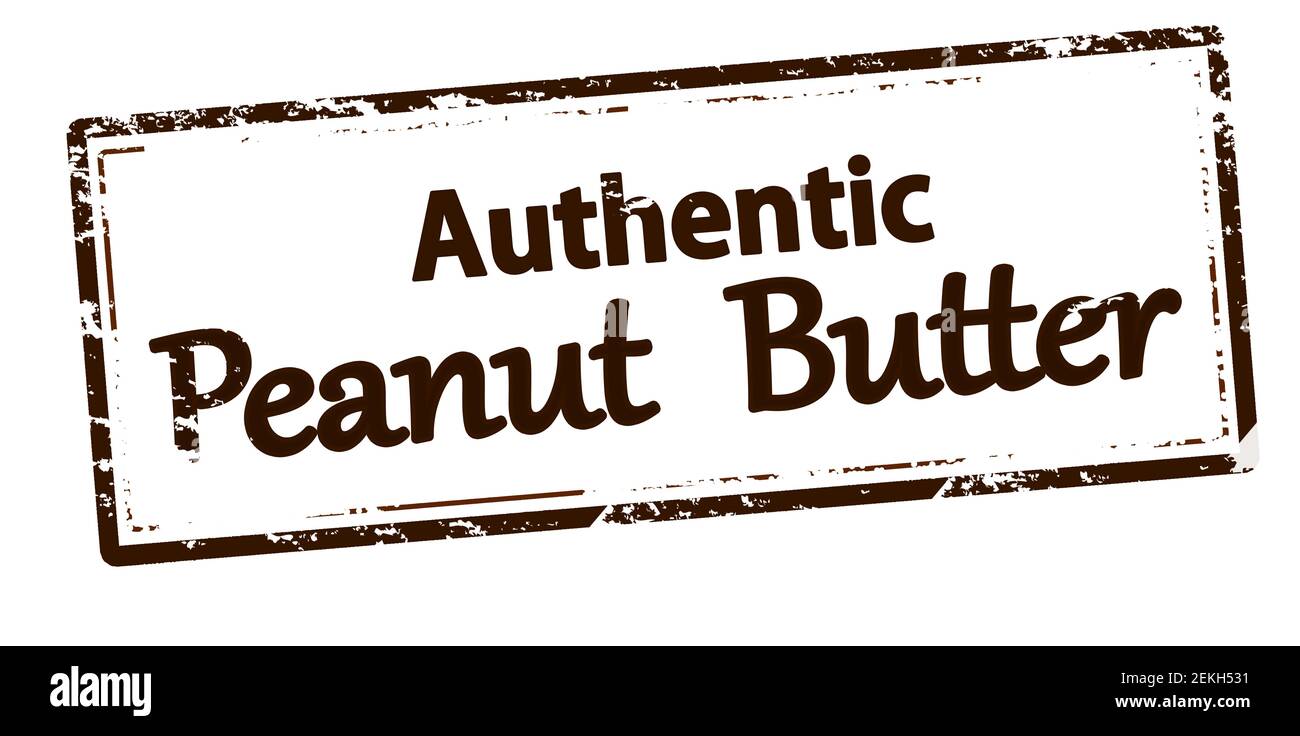 Rubber stamp with text authentic peanut butter inside, vector illustration Stock Photo
