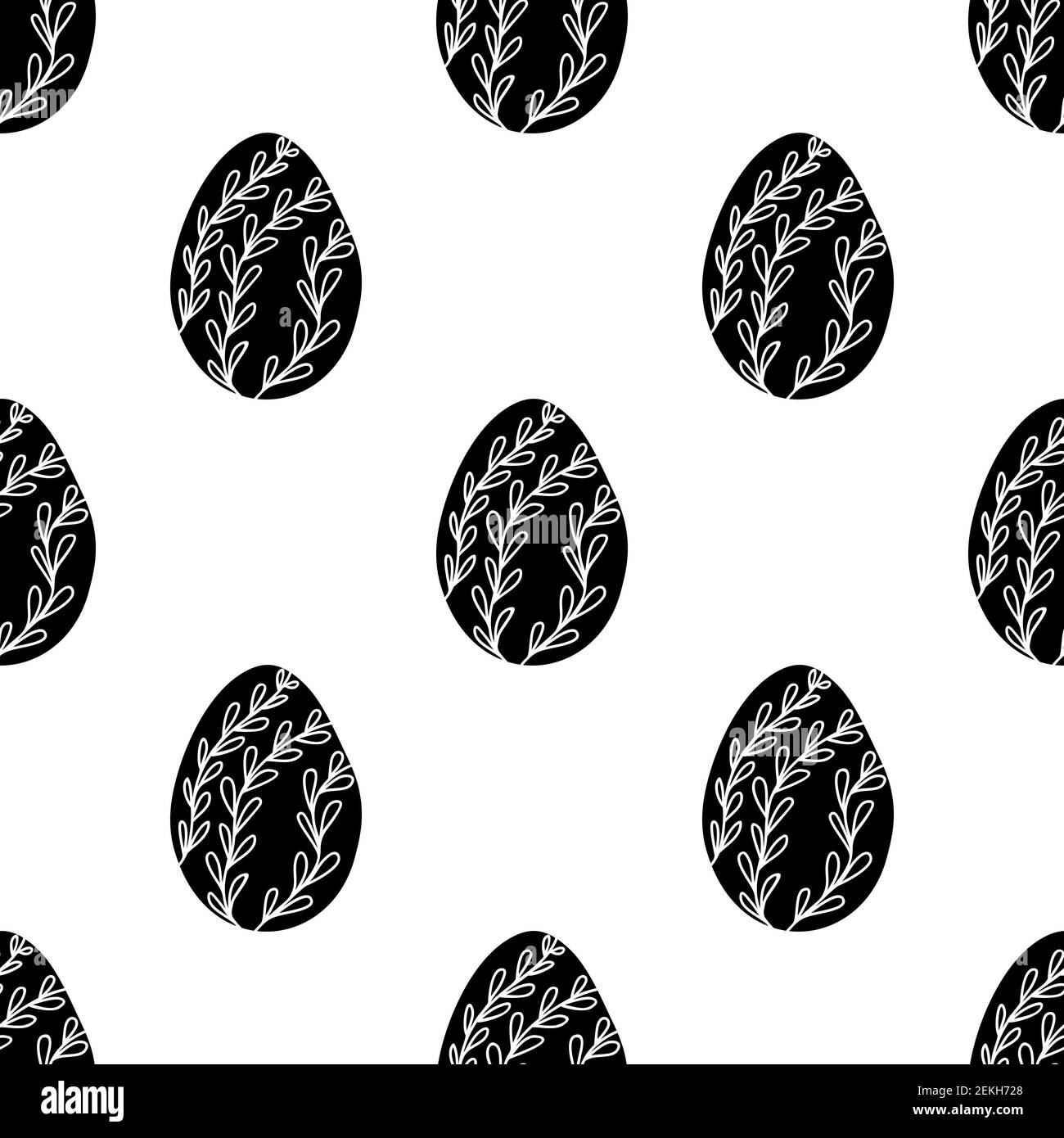 Seamless pattern made from hand drawn Easter eggs illustration. Isolated on a white background. Stock Vector