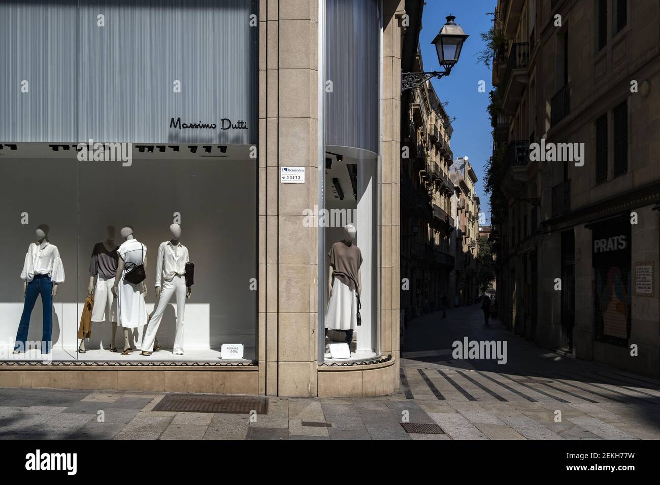 One of the Massimo Dutti stores, a brand of the Inditex group, is pictured  at the commercial hub of Portal del l'Àngel de Barcelona. After presenting  economic losses for the first time