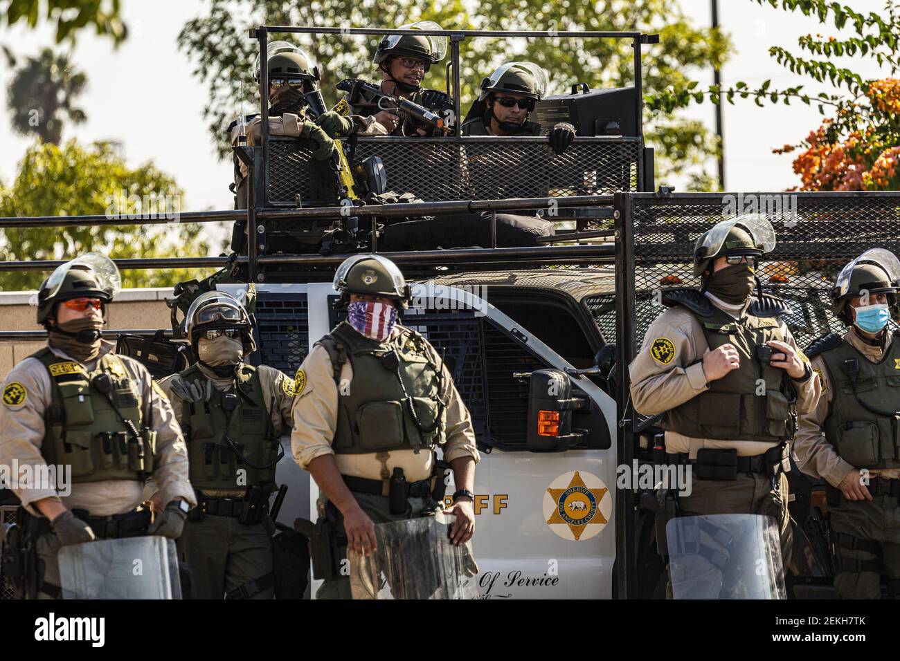 Black Lives Matter and community members hold a protest in front of the