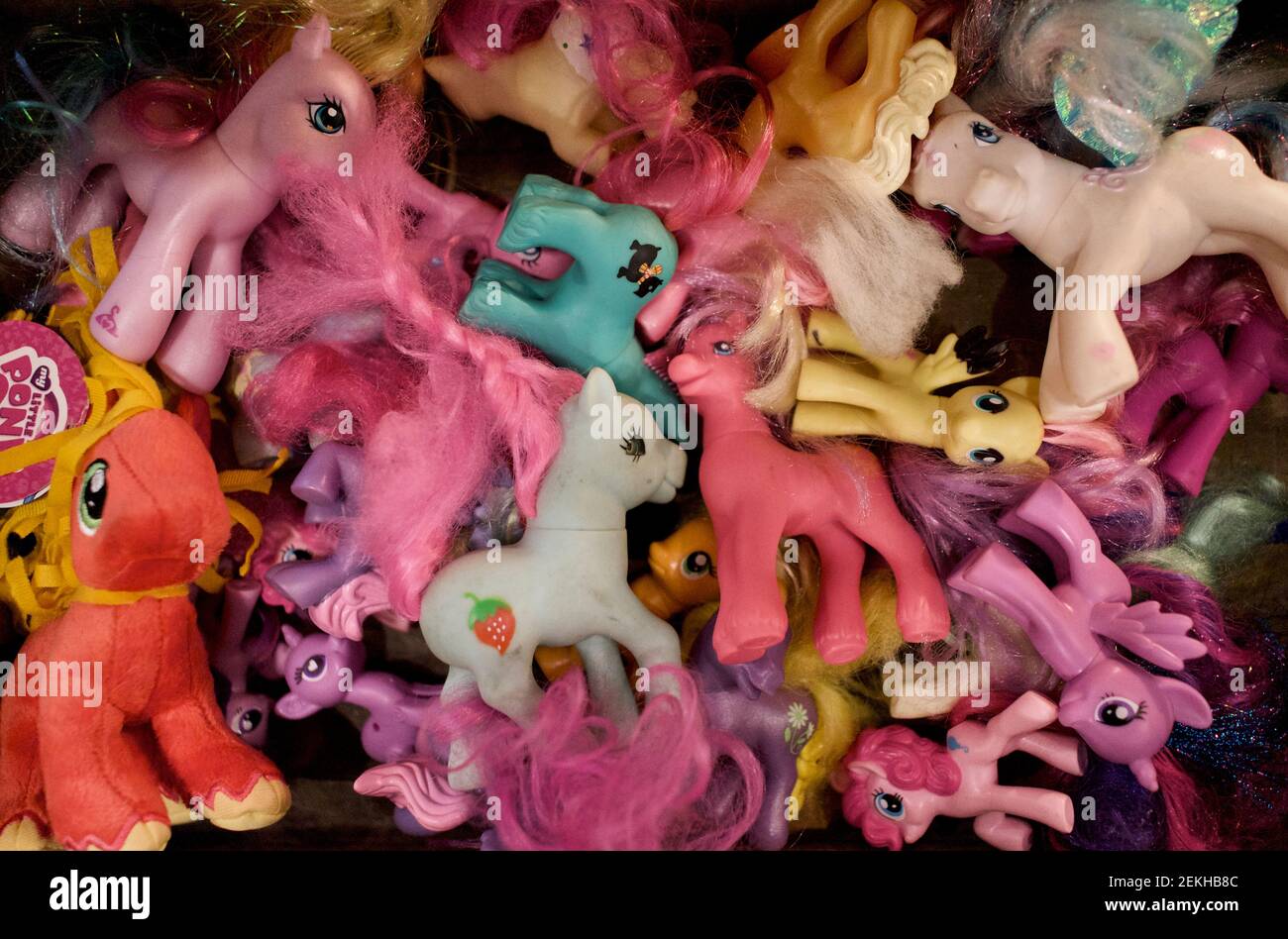 Collection of My Little Pony ponies in pile, drawer, or box. Used My Little  Pony toys Stock Photo - Alamy