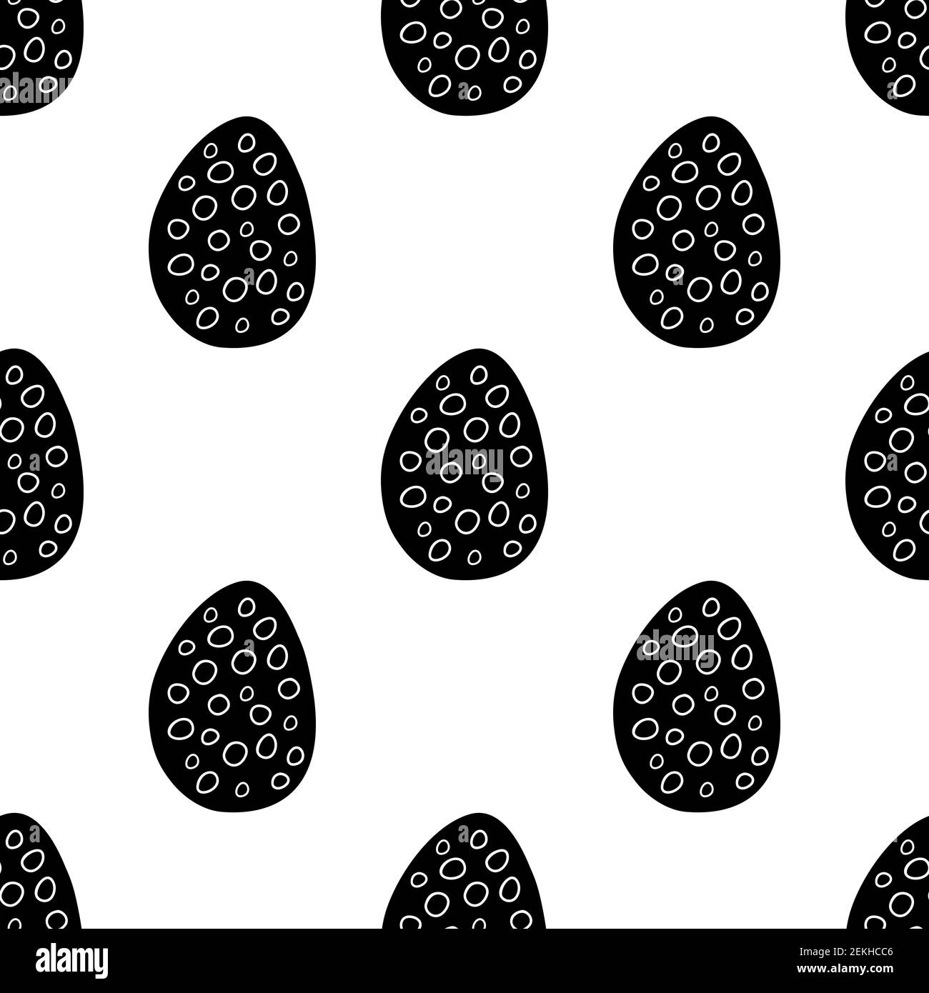 Seamless pattern made from hand drawn Easter eggs illustration. Isolated on a white background. Stock Vector