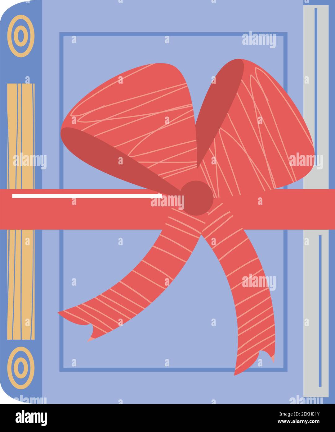 book wrapping with ribbon for gift vector illustration cartoon icon ...