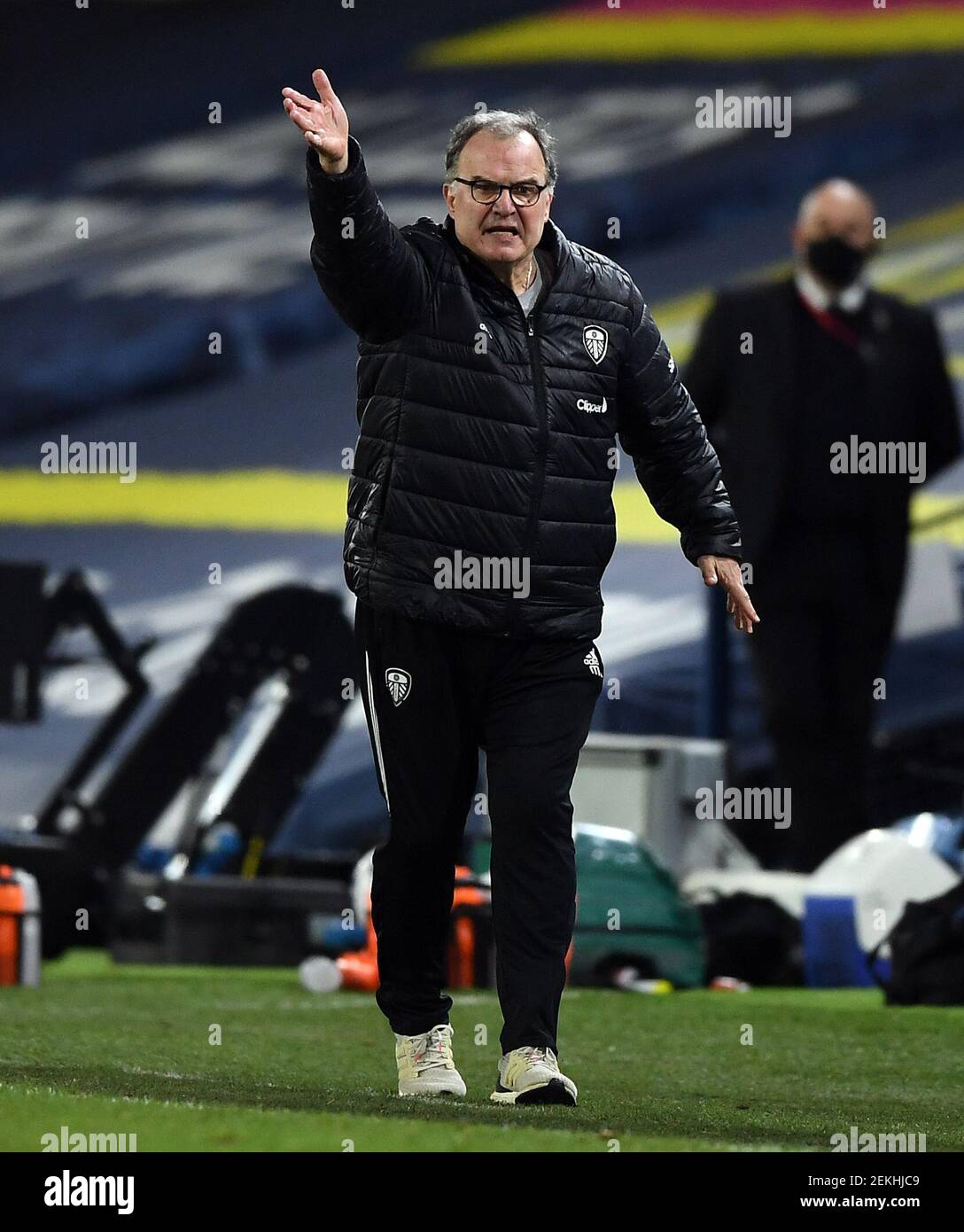 Leeds United manager Marcelo Bielsa on the touchline during the Premier League match at Elland Road, Leeds. Picture date: Tuesday February 23, 2021. Stock Photo