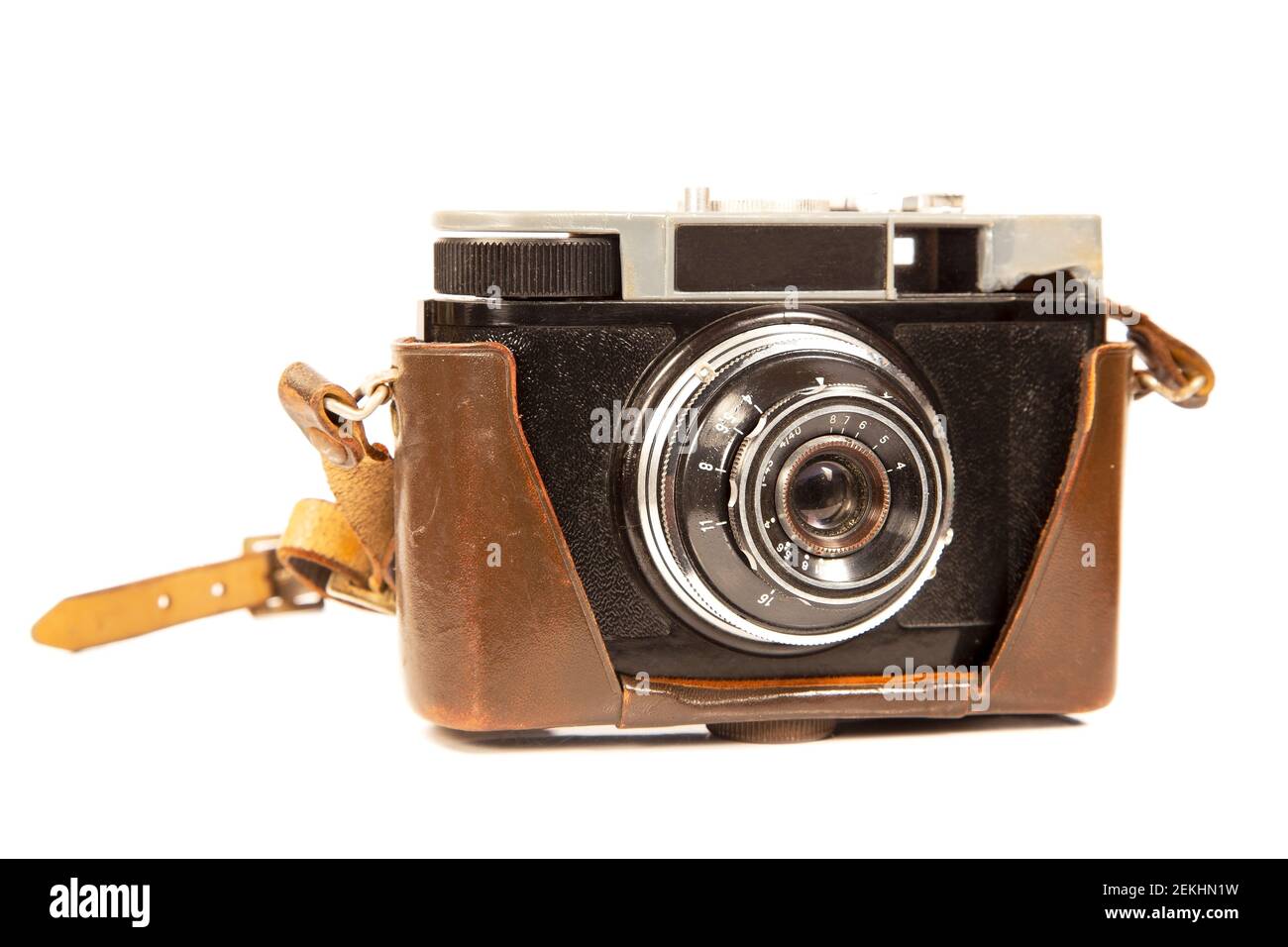 Old camera isolated on white background Stock Photo - Alamy