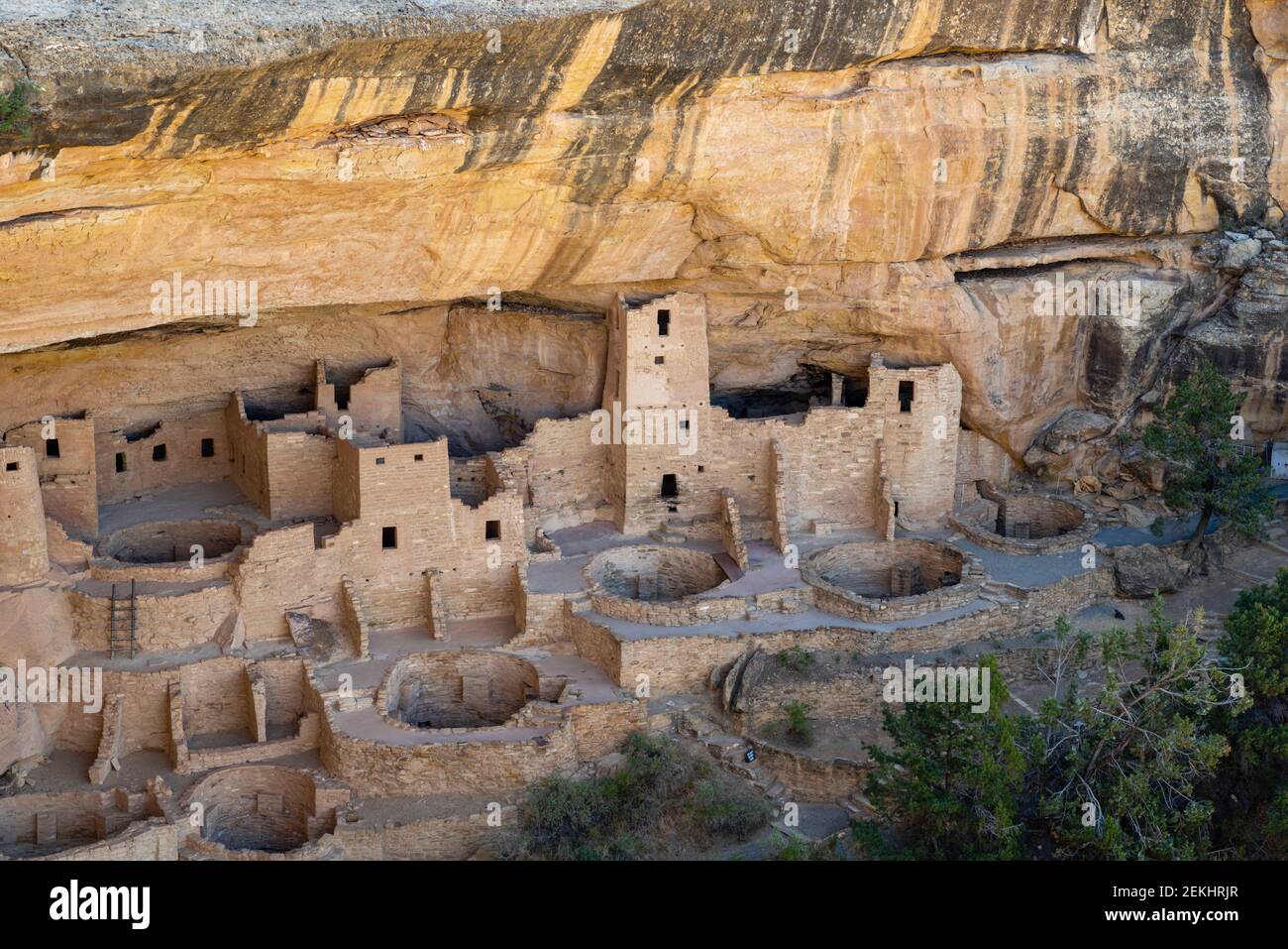 Cliff Palace. Image from Mesa Verde National Park near Durango, Colorado, showing ancient Anasazi dwellings. Stock Photo
