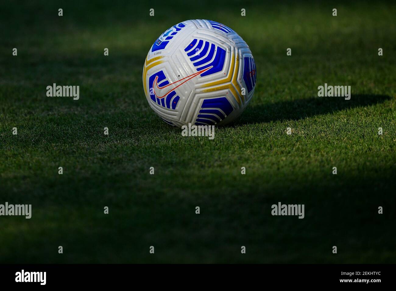 Serie A official nike ball named flights is seen on the picthc prior to the  friendly football match between Frosinone calcio and AS Roma at Benito  Stirpe stadium in Frosinone (Italy), September