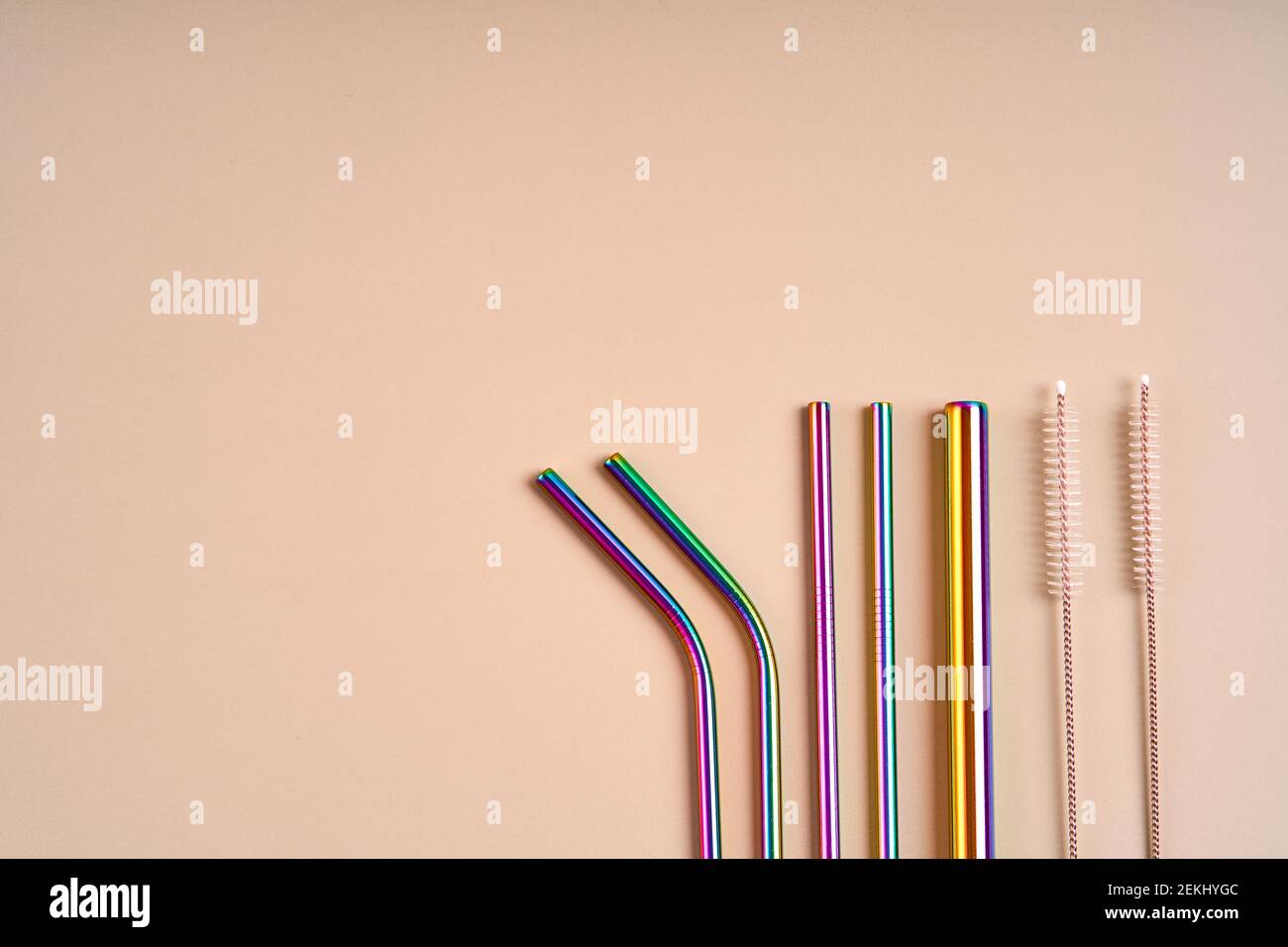 The modern trend in environmental care. Reusable metal straws for ...