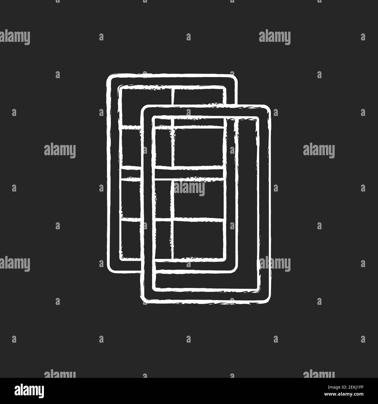 Storm windows chalk white icon on black background Stock Vector