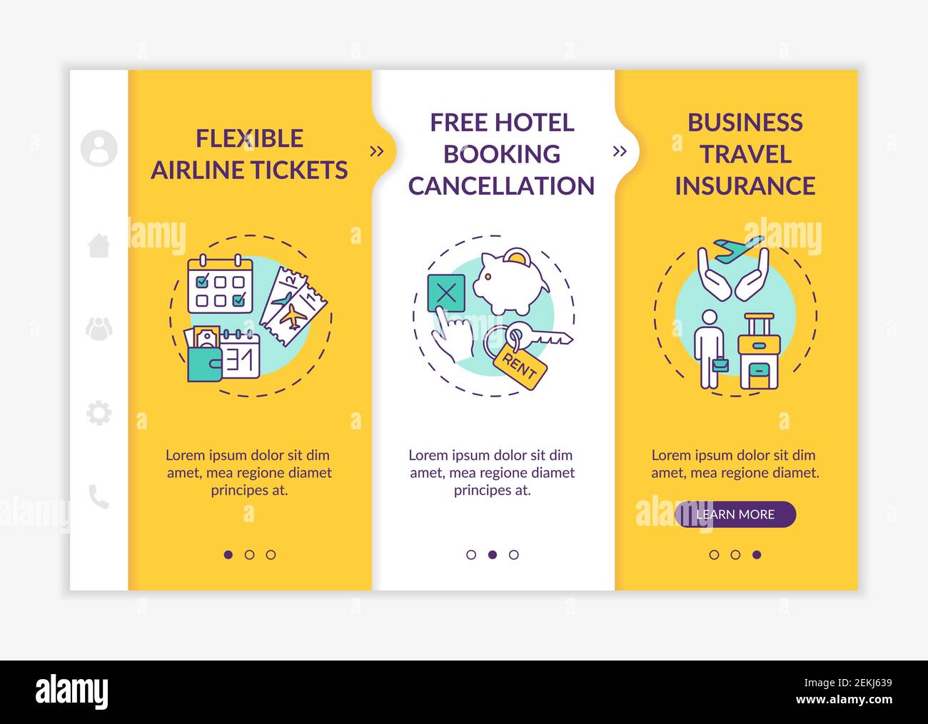 Covid related marketing tips onboarding vector template Stock Vector