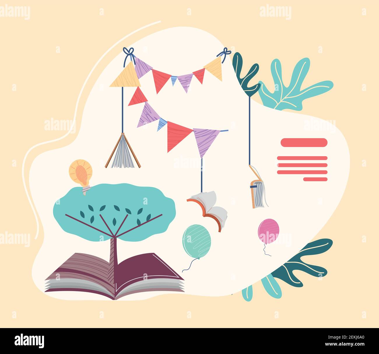 open book with tree read learn knowledge vector illustration Stock ...