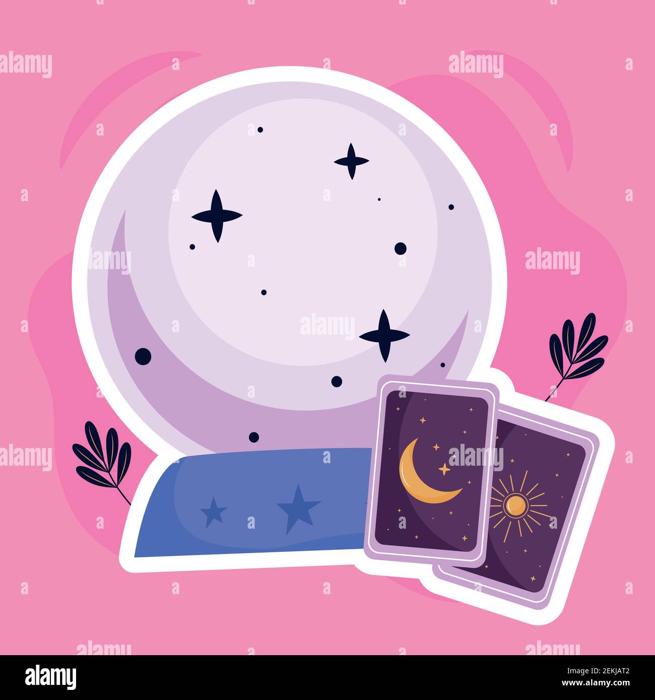 crystal ball with divination cards esoteric icons Stock Vector Image ...