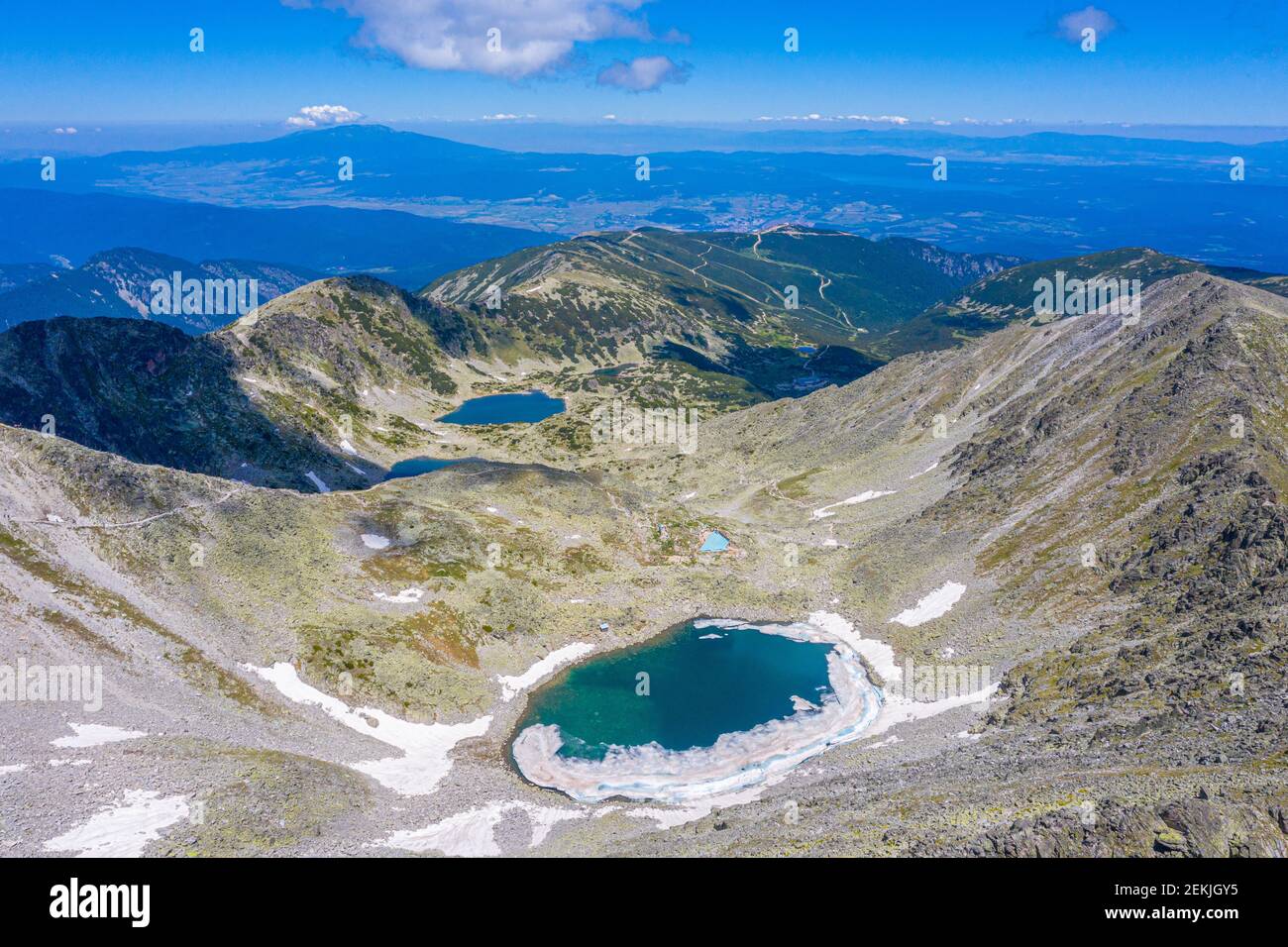 Moraine lakes on the way to the Musala peak in Bulgaria Stock Photo