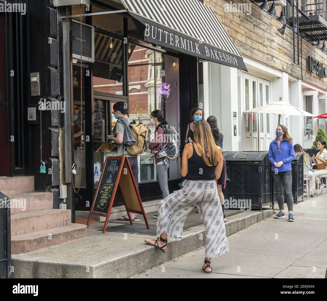 Line outside of Buttermilk Bakery in the Park Slope neighborhood of