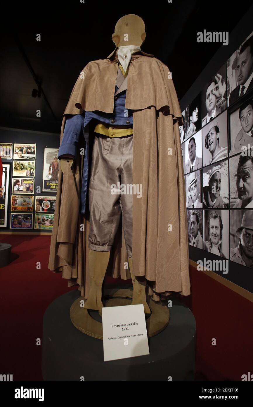 Stage clothes of the film Il marchese del Grillo during the opening of the  actor Alberto Sordi''s house museum in Rome. In occasion of the centenary  of his birth, the villa in