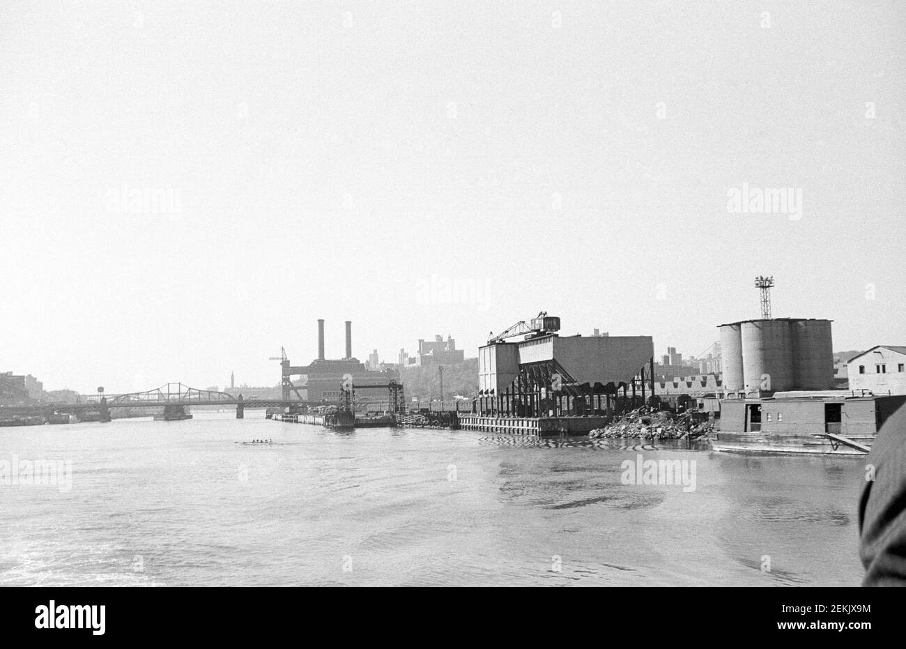 Harlem River, riverside, New York City, NYC, USA, 1965 Stock Photo