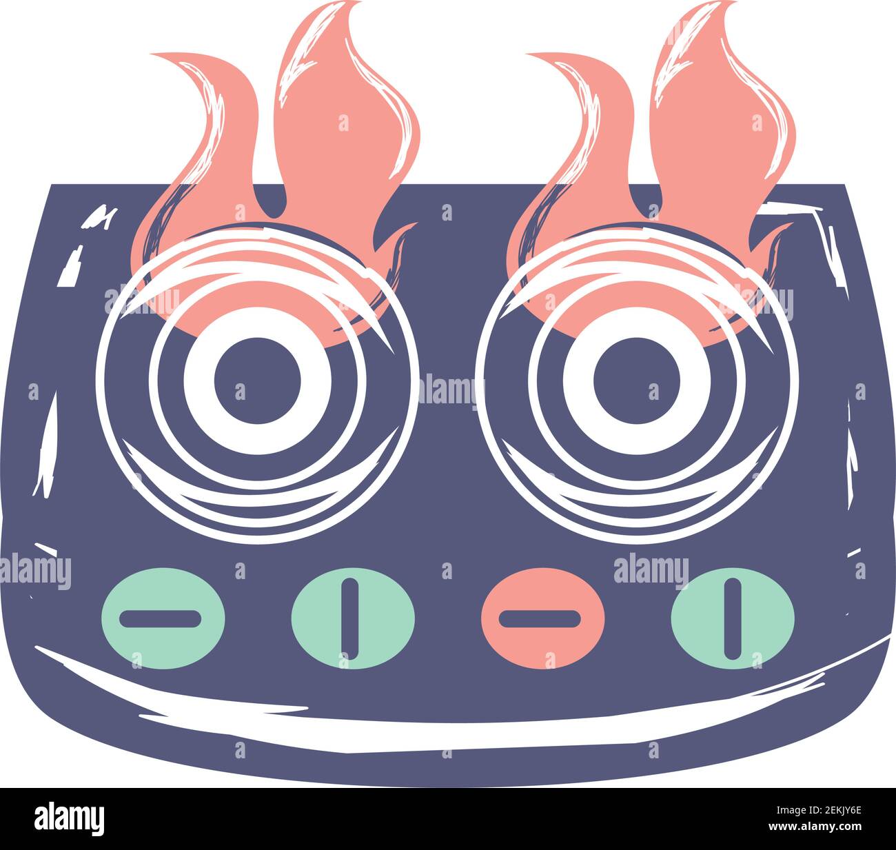cooking stove fire flame appliance vector illustration sketch isolated