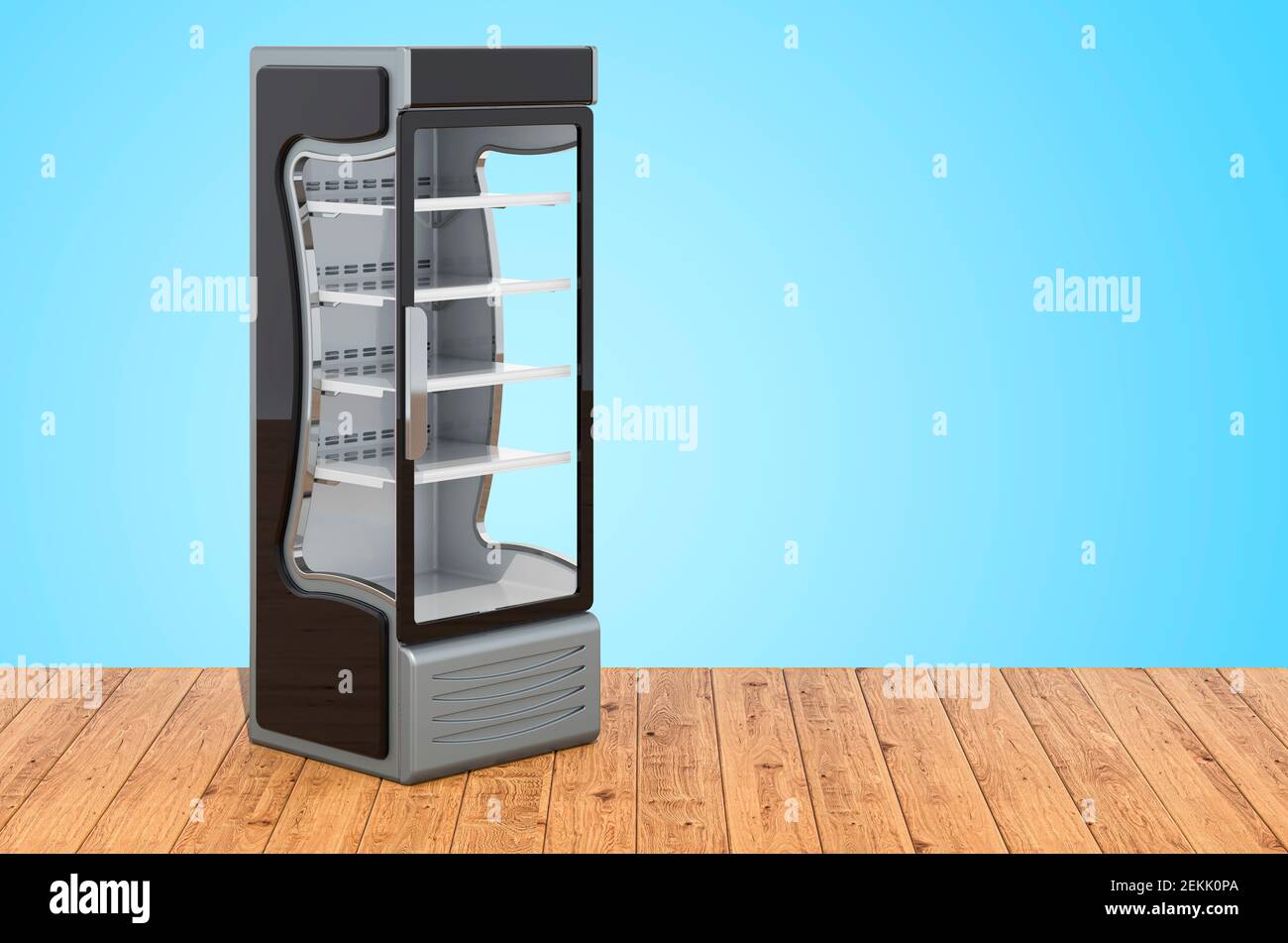 Modern commercial display fridge. Supermarket freezer equipment for drinks  vector template. Refrigerator equipment for supermarket, appliance freeze  for beverage and food illustration Stock Vector Image & Art - Alamy