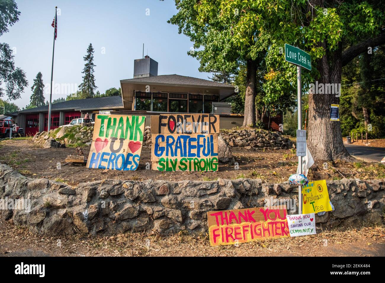 BEN LOMOND, CALIFORNIA SEPTEMBER 15 Signs displayed outside the Ben