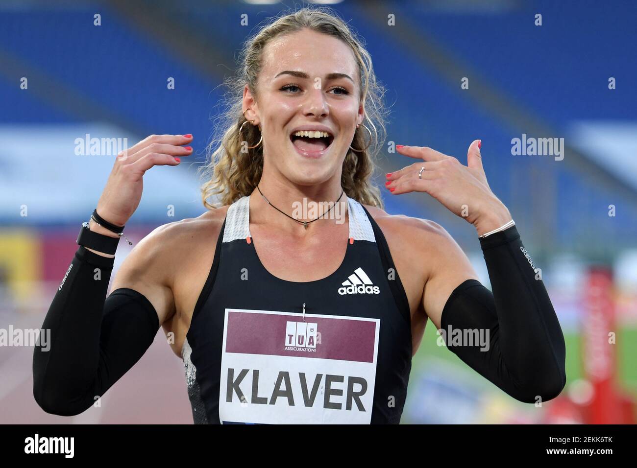 gebouw strijd Diplomatie Lieke Klaver of Nederland reacts at the end of the 400m women during the  Golden Gala Pietro Mennea, the Italian leg of the Wanda Diamond League  athletic circuit, at Stadio Olimpico, Rome,