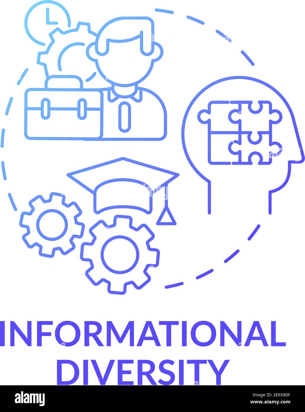 Informational diversity concept icon Stock Vector