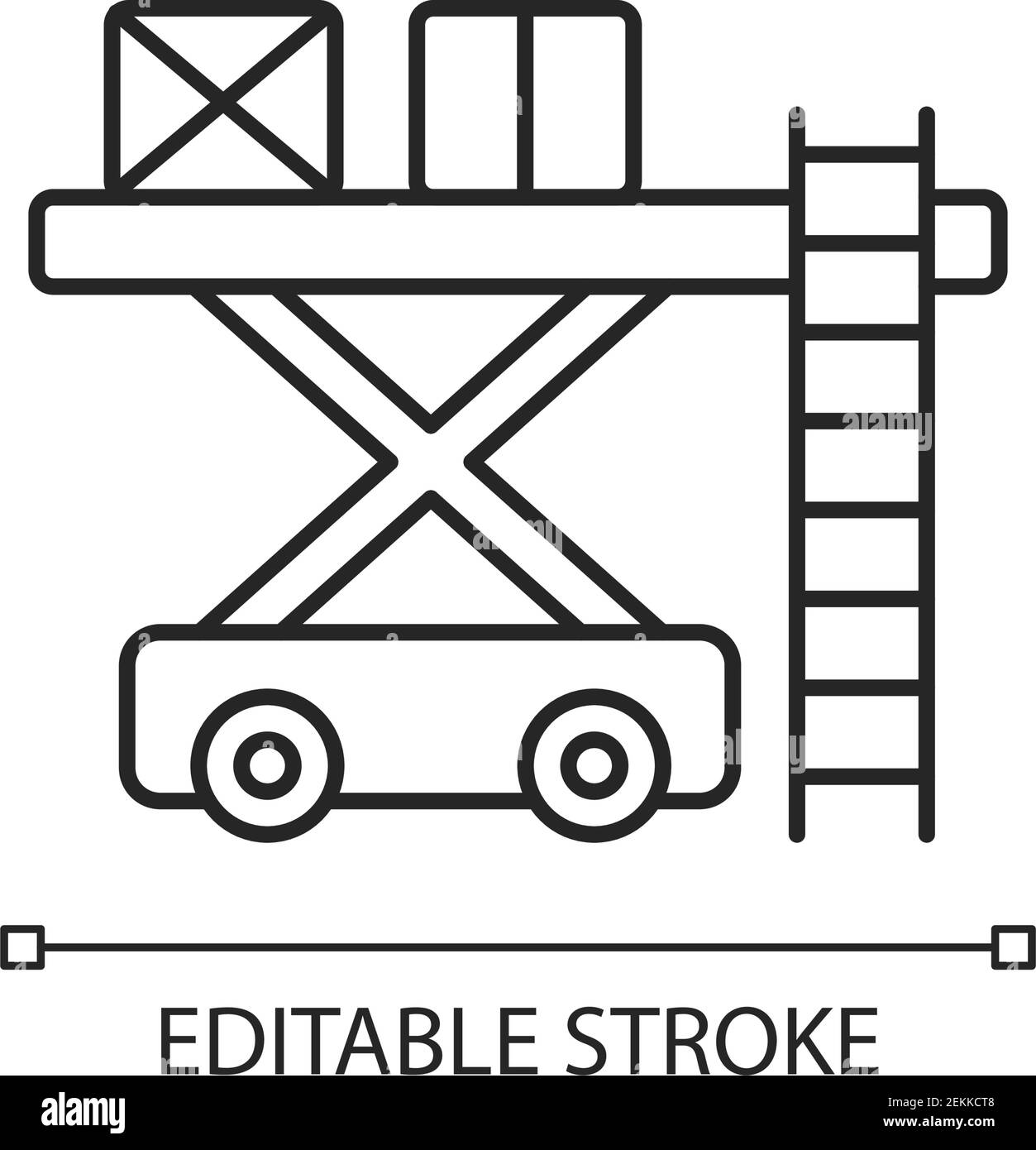 Ramp services chalk linear icon Stock Vector