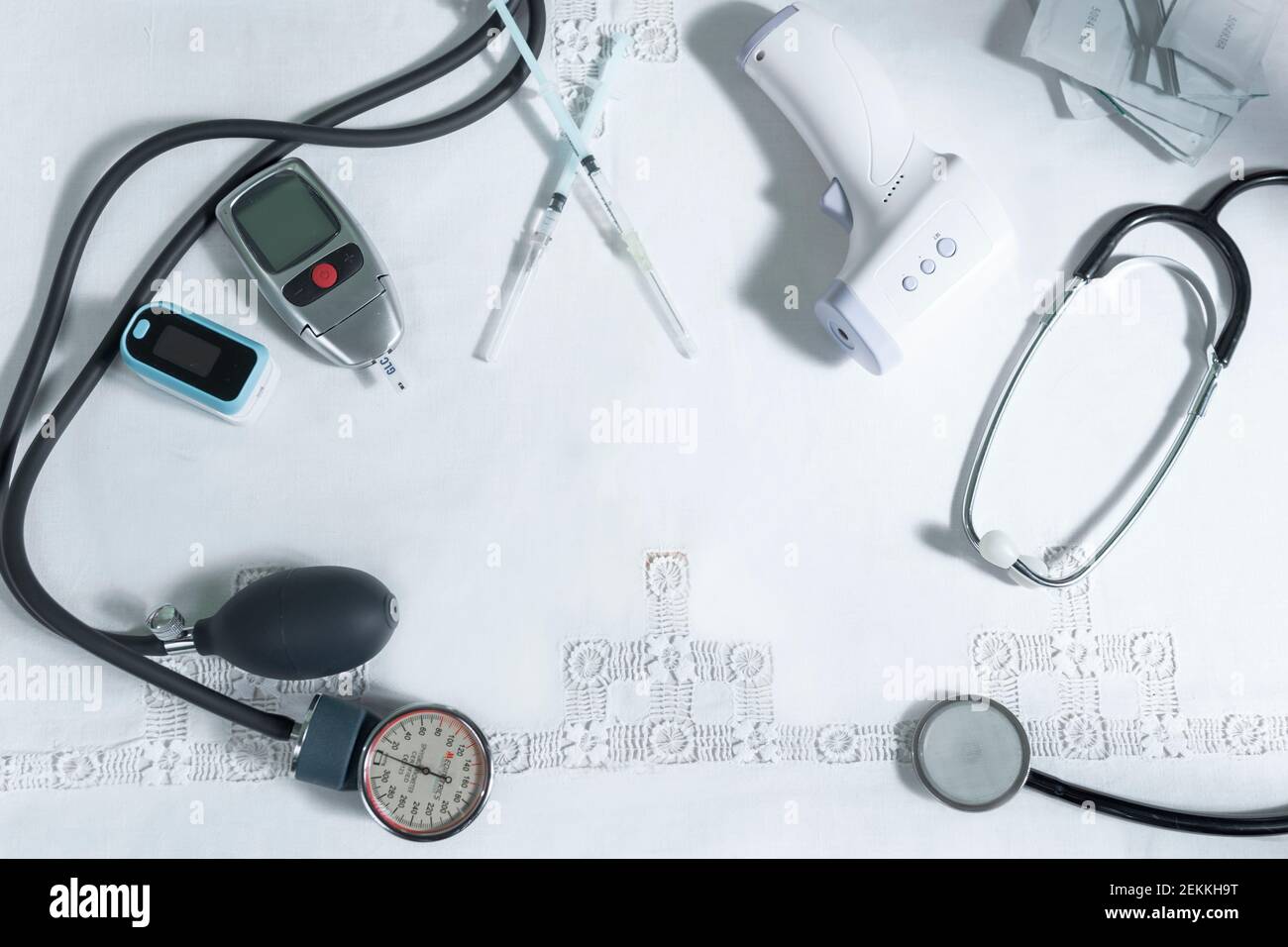 medical articles are displayed on the table Stock Photo - Alamy