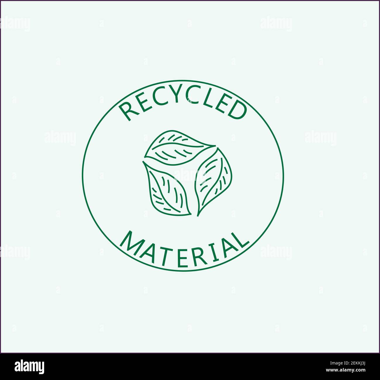 a recycled material vector emblem logo in minimalistic style Stock Vector