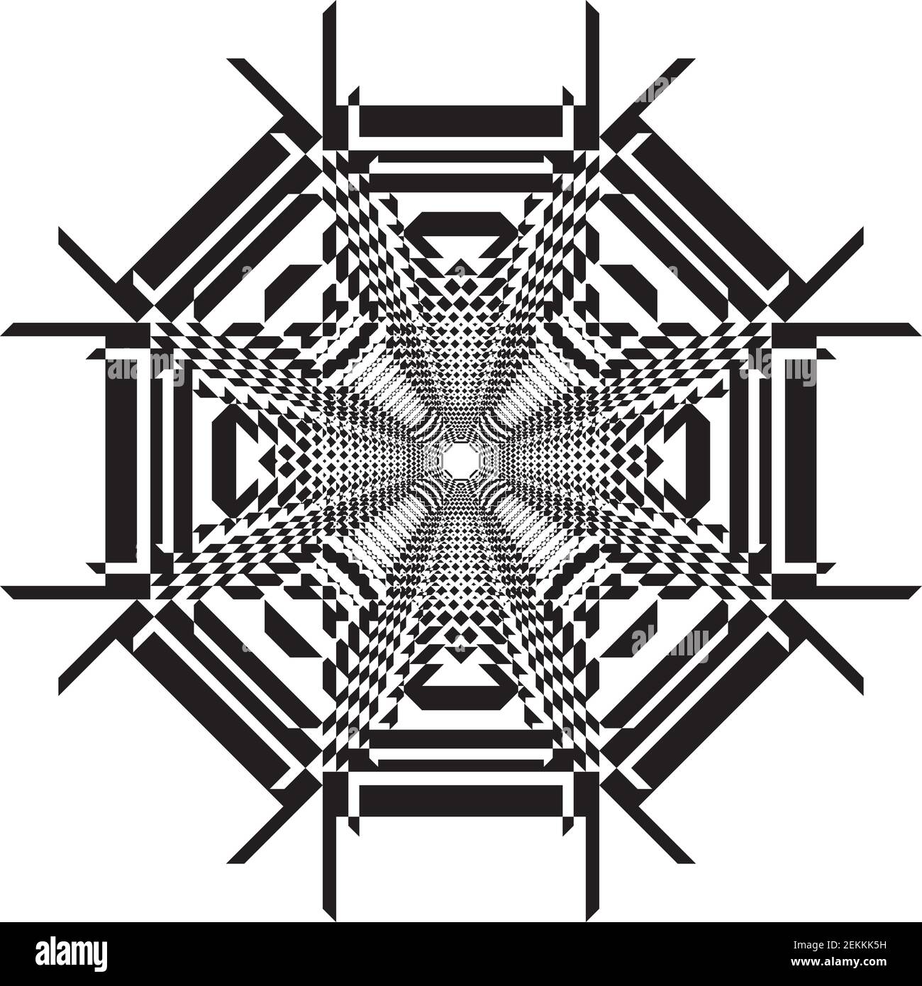 Abstract Frame Spider Illusion Arabesque Intersections black on ...
