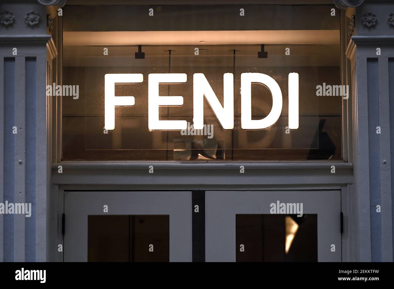 New York, USA. 23rd Feb, 2021. Italian luxury fashion brand Fendi