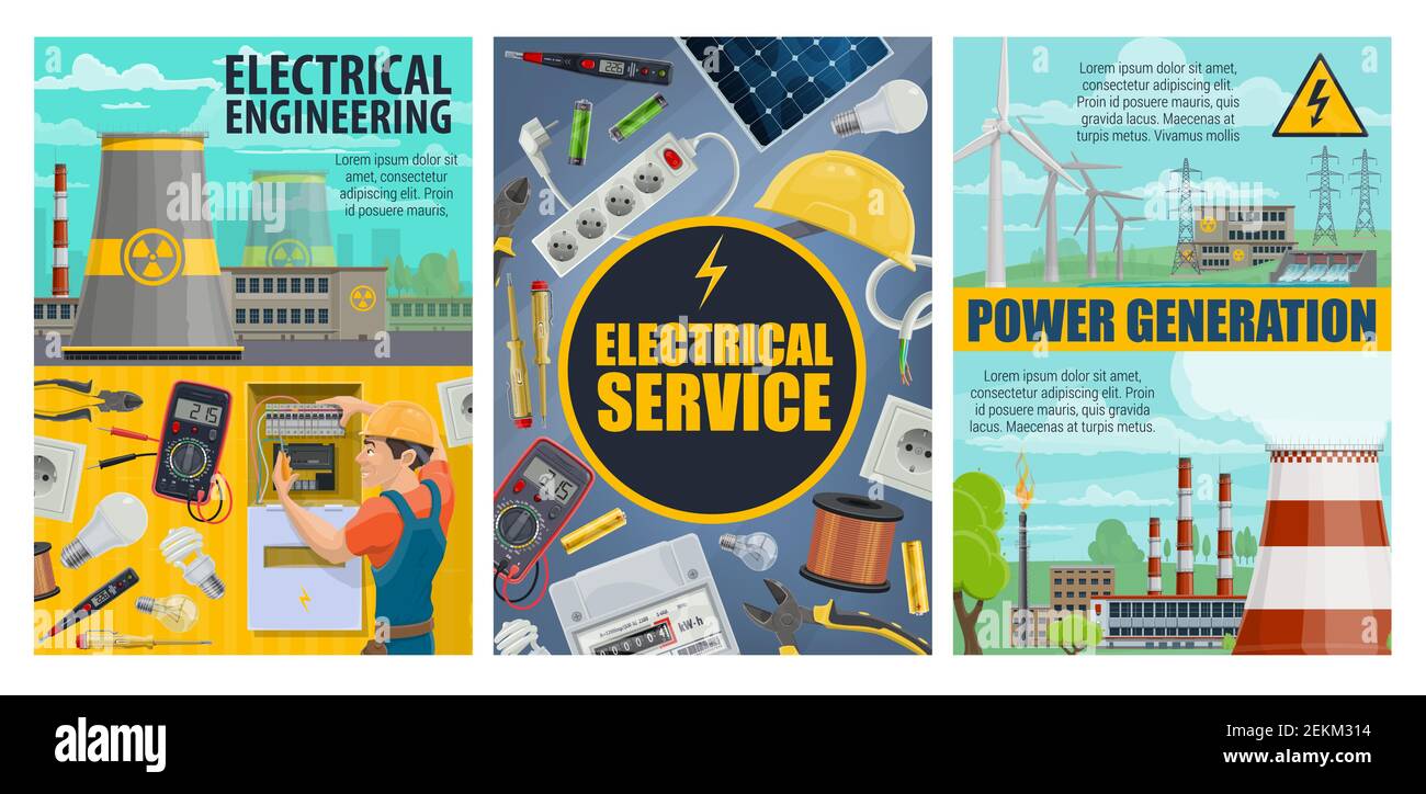 Electrical engineering and power generation energy sources. Electrician