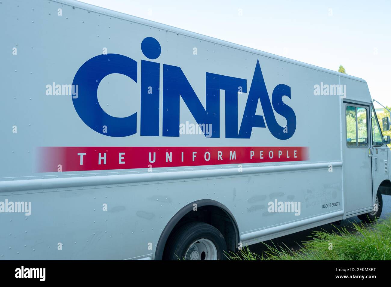 Vehicle with logo for Cintas uniform management company, San Ramon