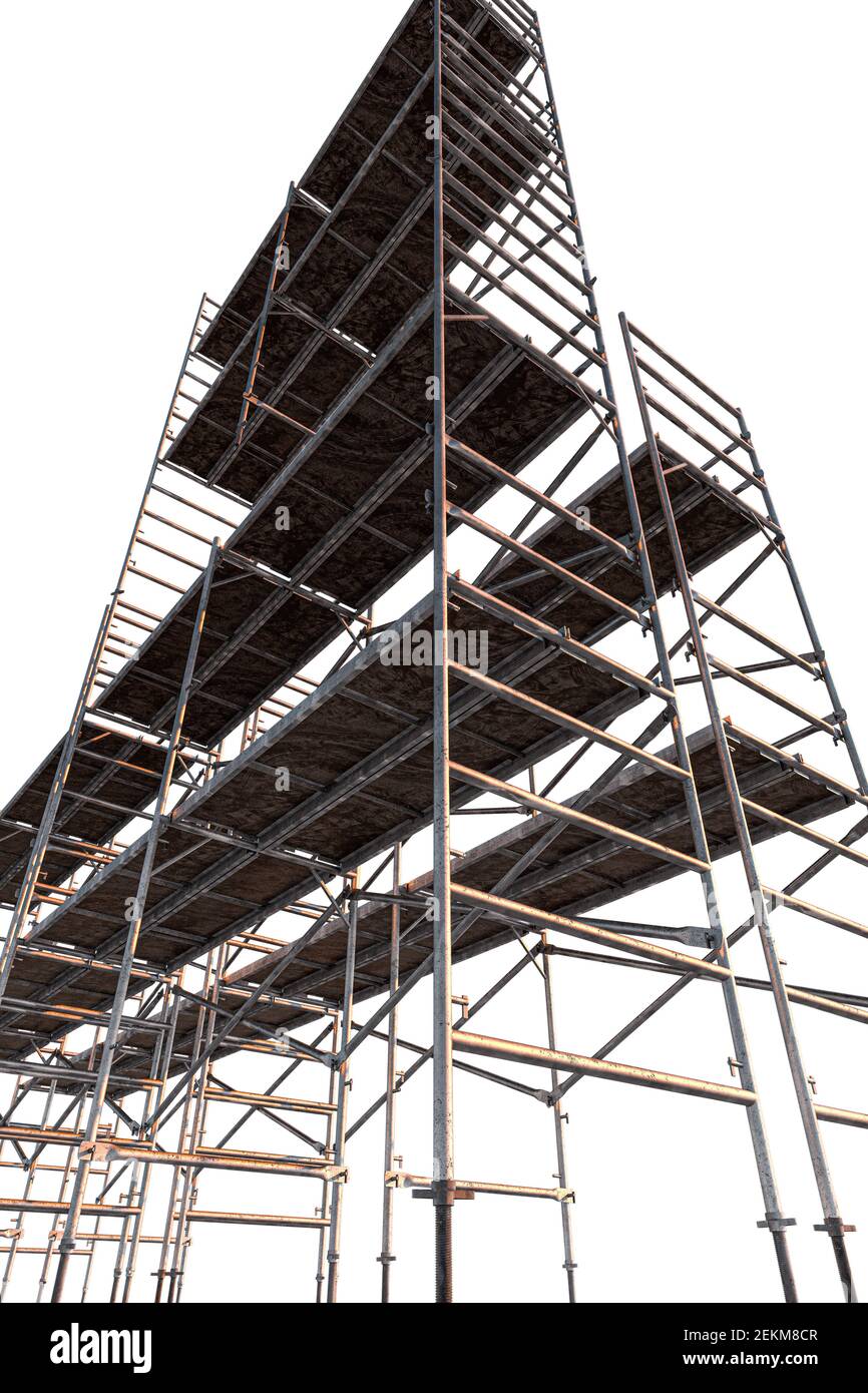 scaffold isolated on white background 3d illustration Stock Photo - Alamy