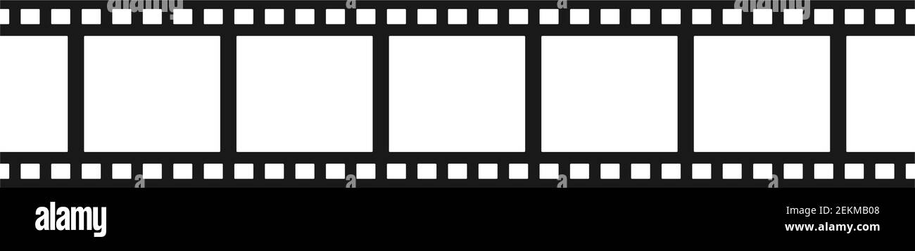 Isolated filmstrip with blank film frame for repeating pattern background in vector silhouette Stock Vector