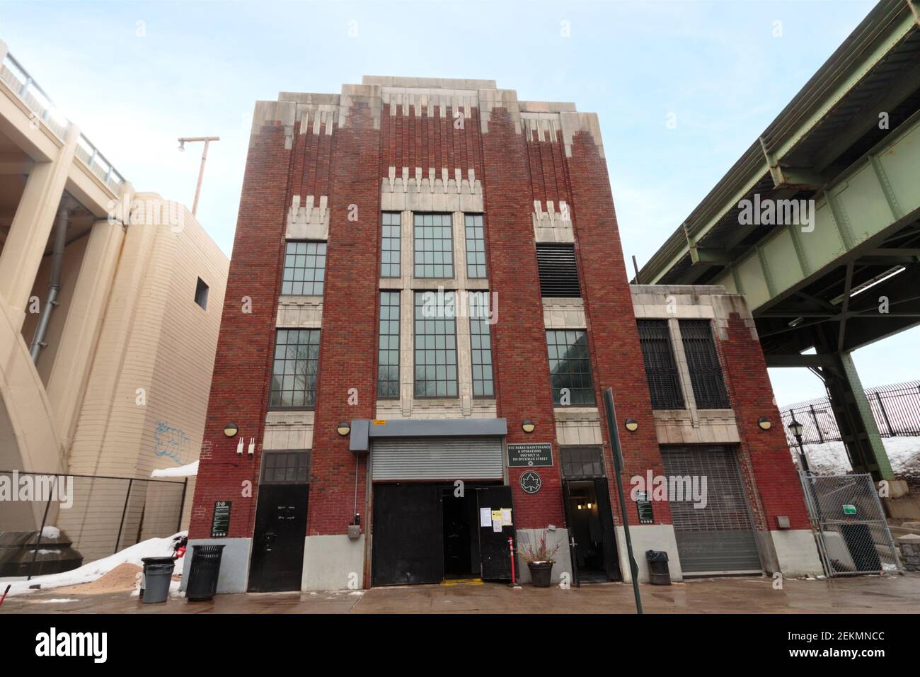 building of the NYC Parks Maintenance and Operations on Dyckman Street
