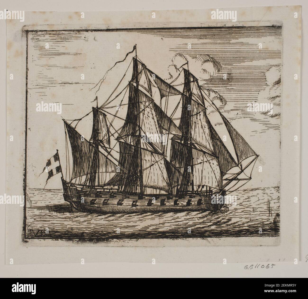 V.k. (1800-1800), an Orlogskib, 1700's Stock Photo