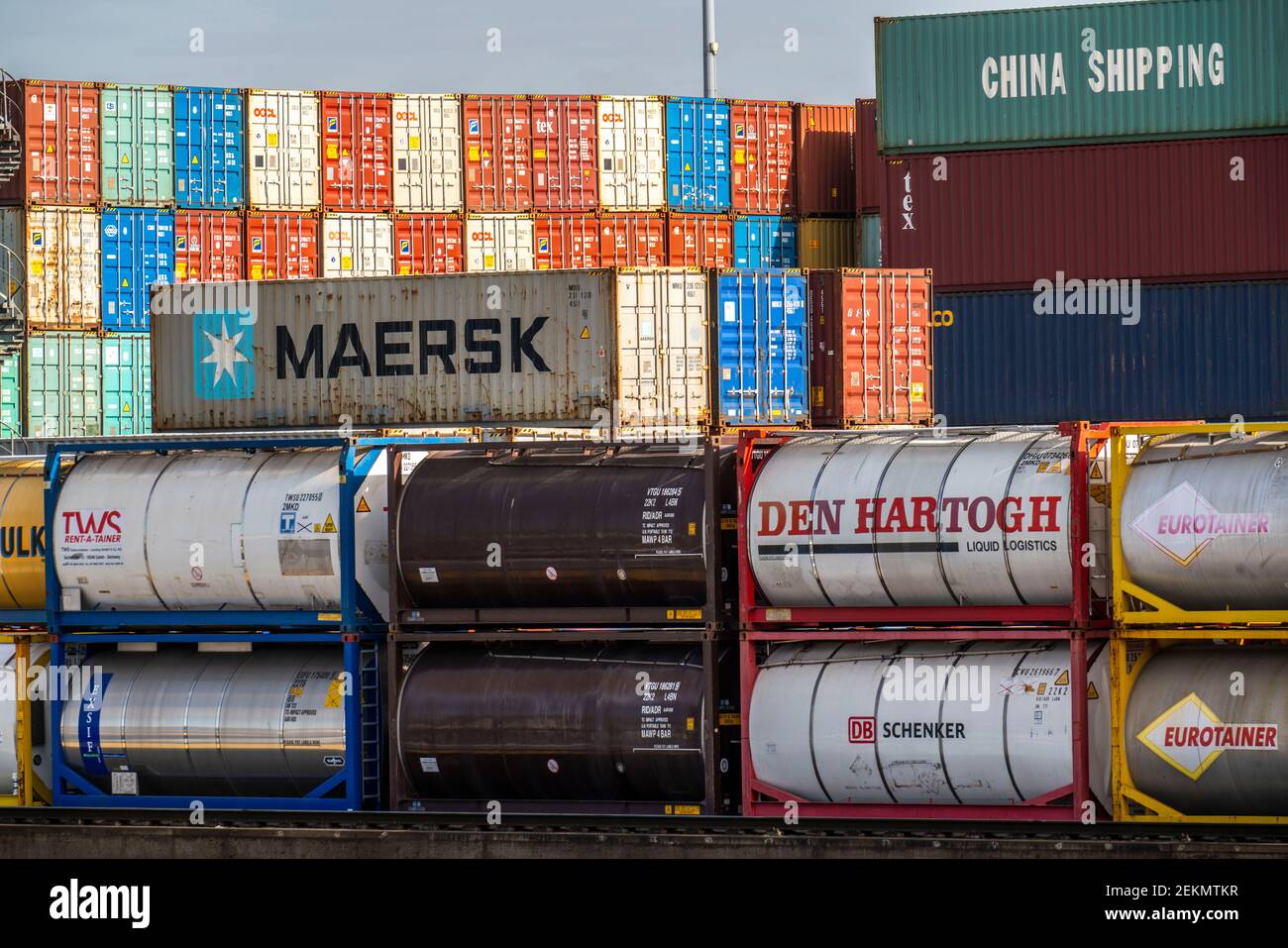 Port of Duisburg Ruhrort, container handling at DeCeTe, Duisburg ...