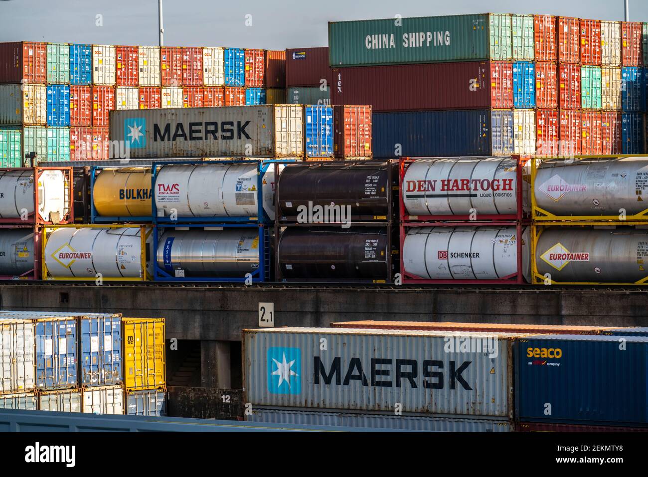 Port of Duisburg Ruhrort, container handling at DeCeTe, Duisburg ...