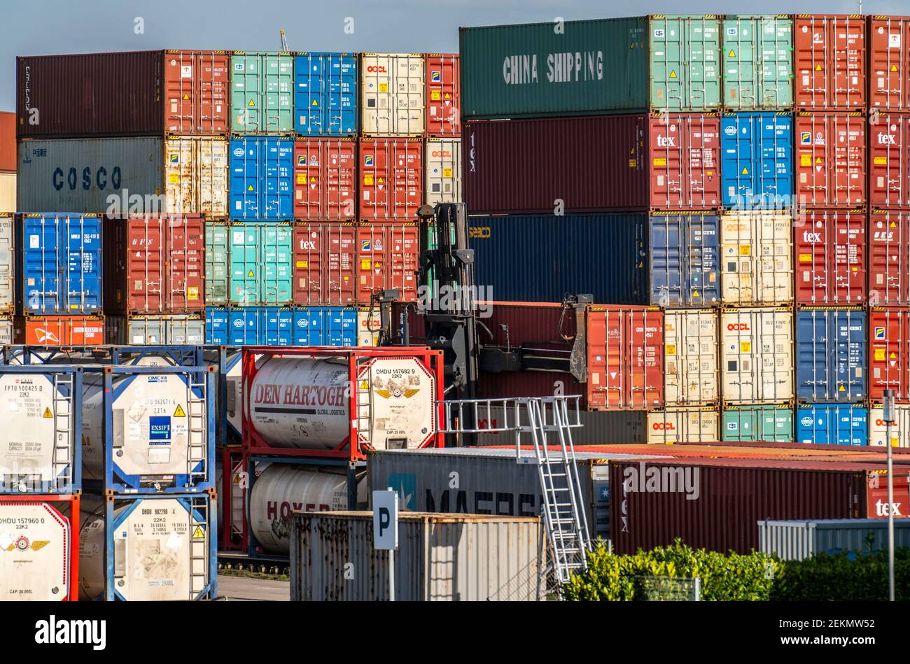 Port of Duisburg Ruhrort, container handling at DeCeTe, Duisburg ...