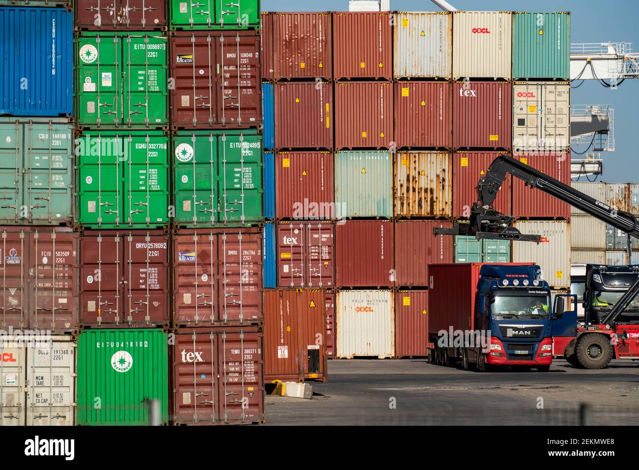 Port of Duisburg Ruhrort, container handling at DeCeTe, Duisburg ...