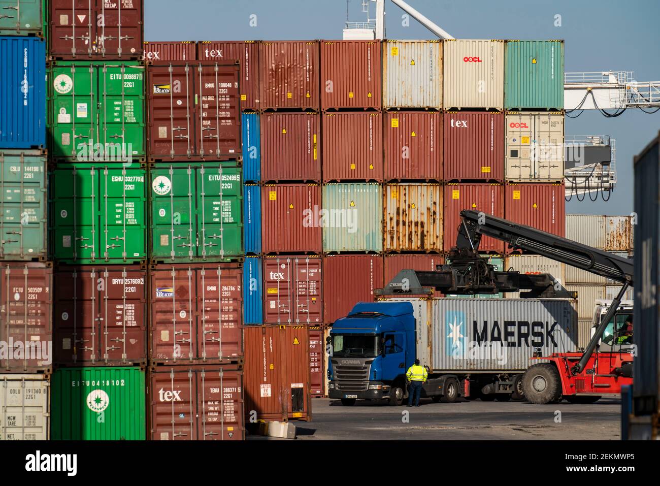 Port of Duisburg Ruhrort, container handling at DeCeTe, Duisburg ...