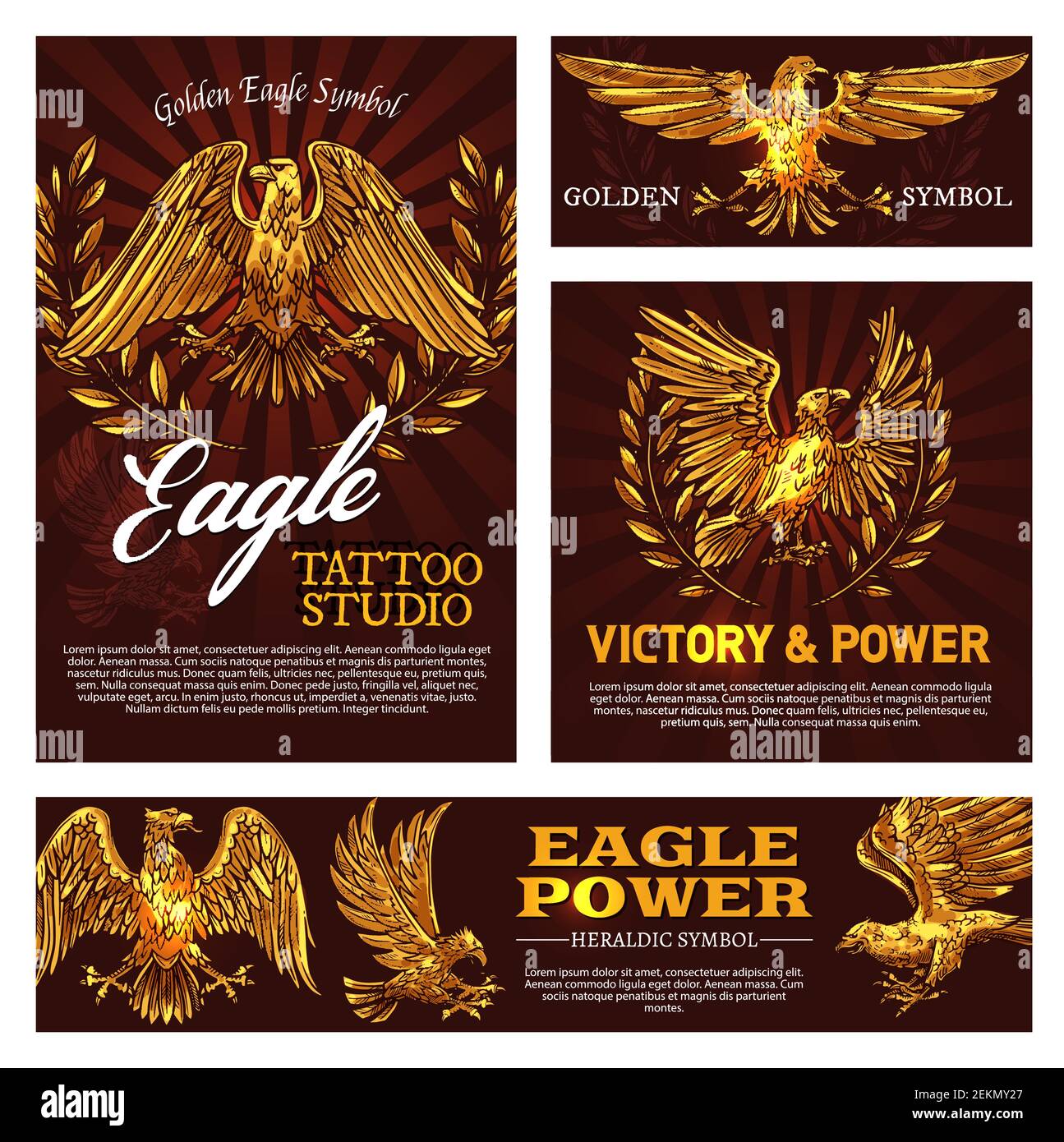 Golden Eagle Symbol Of Victory And Power Heraldry Sign Vector Tattoo Studio Emblem With Mascot Bird Heraldic Falcon And Laurel Branches Flying Feat Stock Vector Image Art Alamy Golden Eagle Symbol Of Victory And Power Heraldry Sign Vector Tattoo Studio Emblem With Mascot Bird Heraldic Falcon And Laurel Branches Flying Feat Stock Vector Image Art Alamy